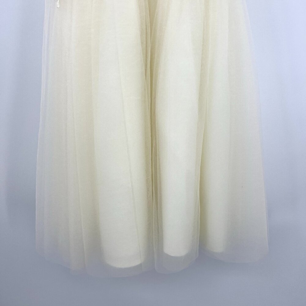 Flower Girl Lace Tulle Ivory Full Length Gown Toddler 5 - Picture 6 of 7